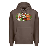 Coffee Christmas coffee cups Premium Hoodie - FaDigitalArtStudio