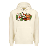 Sandshell Christmas coffee cups Premium Hoodie - FaDigitalArtStudio