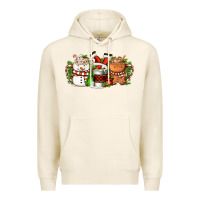 Tofu Christmas coffee cups Premium Hoodie - FaDigitalArtStudio
