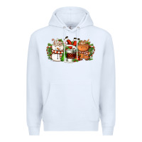 White Christmas coffee cups Premium Hoodie - FaDigitalArtStudio