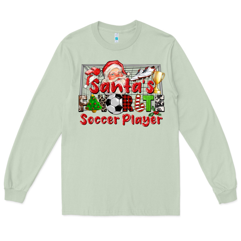 Santas Favorite Soccer Player Long Sleeve Tee by CowGirlArtShop | Teevron