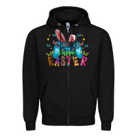 Black Happy Easter Gamer Zipper Hoodie - CowhideDigitalArt