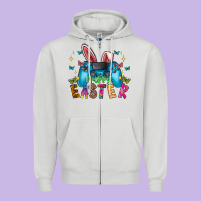 Happy Easter Gamer Zipper Hoodie Designed By Cowhidedigitalart