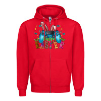 Red Happy Easter Gamer Zipper Hoodie - CowhideDigitalArt