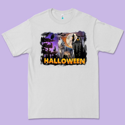 Halloween Wolf Premium Tee Designed By Lillyallendesigns