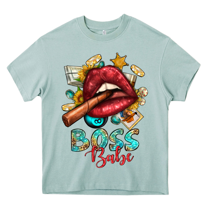 Western Boss Babe Cigar Lip Heavy Core Tee by BundleAndBundleShop | Teevron