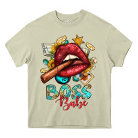 Mossy Western Boss Babe Cigar Lip Heavy Core Tee - BundleAndBundleShop