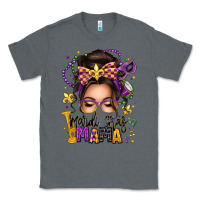 Charcoal Heather mardi gras mama messy bun Classic Tee - texasbilliewilder