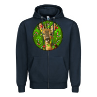 Navy red brocket deer christmas Zipper Hoodie - LillyAllenDesigns