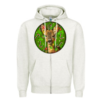 Oatmeal Heather red brocket deer christmas Zipper Hoodie - LillyAllenDesigns