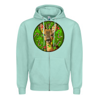 Seafoam red brocket deer christmas Zipper Hoodie - LillyAllenDesigns