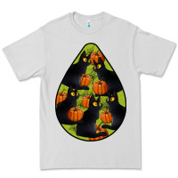 Dove Grey Black Cat Halloween Teardrop Premium Tee - LillyAllenDesigns