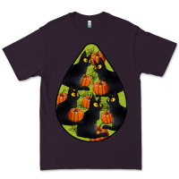 Plum Black Cat Halloween Teardrop Premium Tee - LillyAllenDesigns