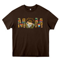 Chocolate Brown Western Mom With Baby Jesus Heavy Core Tee - BundleAndBundleShop