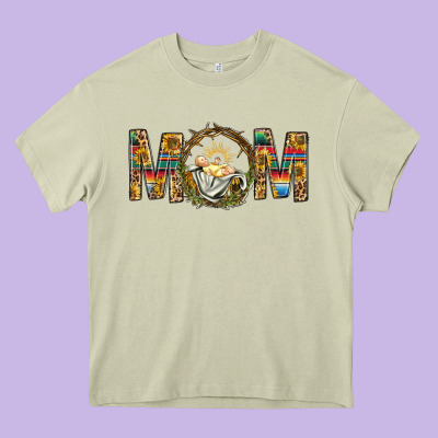 Western Mom With Baby Jesus Heavy Core Tee Designed By Bundleandbundleshop