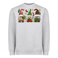 Heather Grey Christmas Gnomes Heavyweight Sweatshirt - BundleAndBundleShop