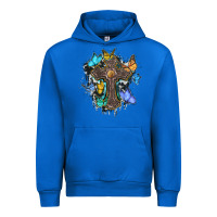 Cobalt cross with butterflies cowhide background Urban Hoodie - BarkalooDesign