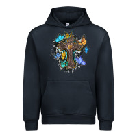 Navy cross with butterflies cowhide background Urban Hoodie - BarkalooDesign