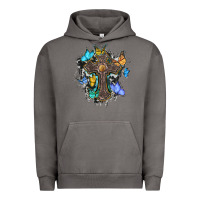Pigment Tornado cross with butterflies cowhide background Urban Hoodie - BarkalooDesign