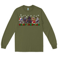 Army Green merry christmas gnomies Long Sleeve Tee - CowGirlArtShop