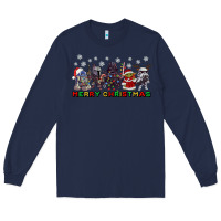 Navy merry christmas gnomies Long Sleeve Tee - CowGirlArtShop