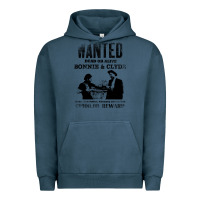 Pigment Midnight Navy wanted bonnie and clyde, distressed Urban Hoodie - lanVoArt