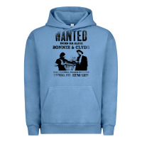 Pigment Pebble Blue wanted bonnie and clyde, distressed Urban Hoodie - lanVoArt