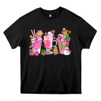 Black Pink Christmas Coffee Cups Bbs Heavy Core Tee - BundleAndBundleShop