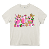 Cream Pink Christmas Coffee Cups Bbs Heavy Core Tee - BundleAndBundleShop