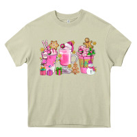 Mossy Pink Christmas Coffee Cups Bbs Heavy Core Tee - BundleAndBundleShop