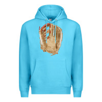 Ocean Blue Catchers Mitt Fa Element Premium Hoodie - FaDigitalArtStudio