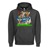 Charcoal Heather Easter truck Zipper Hoodie - CowhideDigitalArt