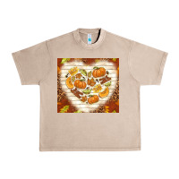 French Oak fall heart with leopard Urban Heavy Tee - TumblerDesignByShophia