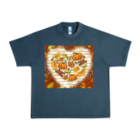 Midnight Navy fall heart with leopard Urban Heavy Tee - TumblerDesignByShophia