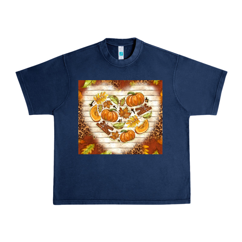Fall Heart With Leopard Urban Heavy Tee by TumblerDesignByShophia | Teevron
