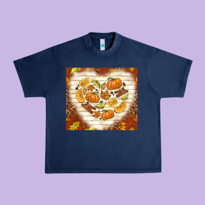 Fall Heart With Leopard Urban Heavy Tee Designed By Tumblerdesignbyshophia