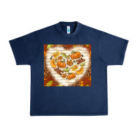 Navy fall heart with leopard Urban Heavy Tee - TumblerDesignByShophia