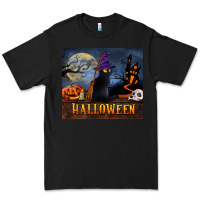 Black Black Cat Halloween Premium Tee - LillyAllenDesigns