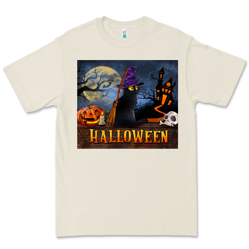 Black Cat Halloween Premium Tee by LillyAllenDesigns | Teevron