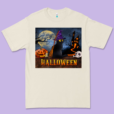 Black Cat Halloween Premium Tee Designed By Lillyallendesigns
