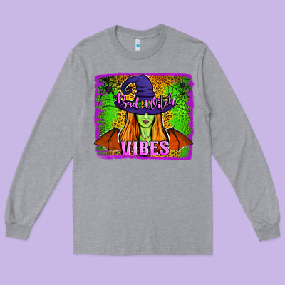 Bad Witch Vibes Long Sleeve Tee Designed By Jasminsmagicworld