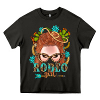 Asphalt Western Rodeo Girl Braid Red Hair Heavy Core Tee - BundleAndBundleShop