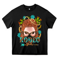 Black Western Rodeo Girl Braid Red Hair Heavy Core Tee - BundleAndBundleShop