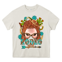 Cream Western Rodeo Girl Braid Red Hair Heavy Core Tee - BundleAndBundleShop