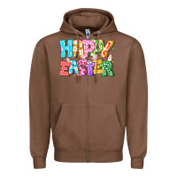 Chestnut Happy Easter Zipper Hoodie - CowhideDigitalArt