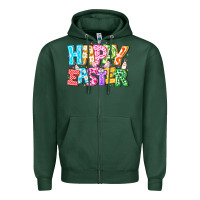 Sports Green Happy Easter Zipper Hoodie - CowhideDigitalArt