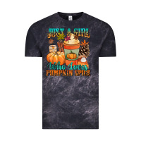 Cloud Black Just a girl who loves pumpkin spice Vintage Tee - NancyCooperArtShop