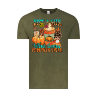 Vintage Olive Just a girl who loves pumpkin spice Vintage Tee - NancyCooperArtShop