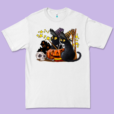 Halloween Black Cats Premium Tee Designed By Lillyallendesigns