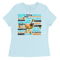 Baby Blue chicken typography Ladies Tee - Artiststas